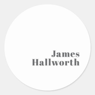 Stijlvolle bewerkbare moderne retro-tekst   Grey Ronde Sticker