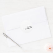 Stijlvolle bewerkbare moderne retro-tekst | Grey Ronde Sticker (Envelop)