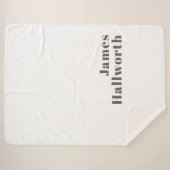 Stijlvolle bewerkbare moderne retro-tekst | Grey Sherpa Deken (Voorkant (horizontaal))