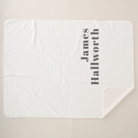 Stijlvolle bewerkbare moderne retro-tekst | Grey Sherpa Deken (Voorkant (horizontaal))