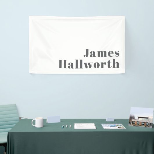 Stijlvolle bewerkbare moderne retro-tekst | Grey Spandoek (Beurs)