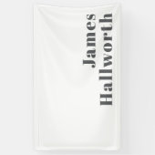 Stijlvolle bewerkbare moderne retro-tekst | Grey Spandoek (Verticaal)