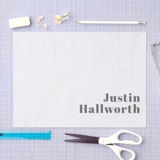 Stijlvolle bewerkbare moderne retro-tekst | Grey Tissuepapier (Craft)