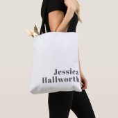 Stijlvolle bewerkbare moderne retro-tekst | Grey Tote Bag (Dichtbij)