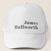 Stijlvolle bewerkbare moderne retro-tekst | Grey Trucker Pet (Voorkant)