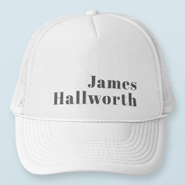 Stijlvolle bewerkbare moderne retro-tekst | Grey Trucker Pet