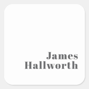 Stijlvolle bewerkbare moderne retro-tekst   Grey Vierkante Sticker