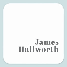 Stijlvolle bewerkbare moderne retro-tekst | Grey Vierkante Sticker