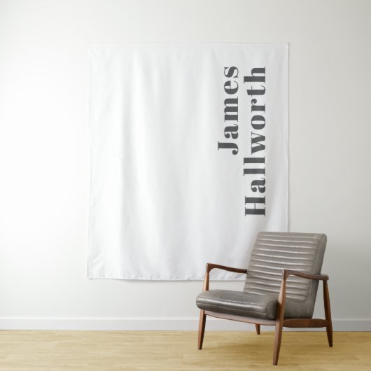 Stijlvolle bewerkbare moderne retro-tekst | Grey Wandkleed (In situ)