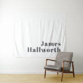 Stijlvolle bewerkbare moderne retro-tekst | Grey Wandkleed (In Situ (horizontaal))