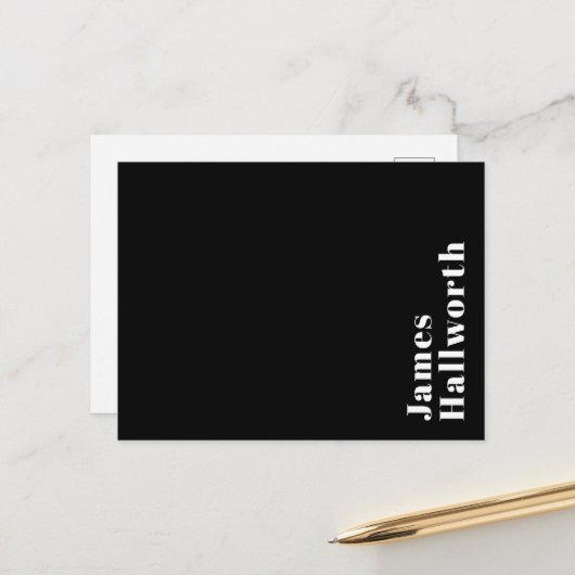 Stijlvolle bewerkbare moderne retronaam (of andere briefkaart (Voorkant / Achterkant in situ)