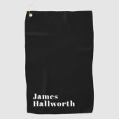 Stijlvolle bewerkbare moderne retronaam (of andere golfhanddoek (Voorkant)