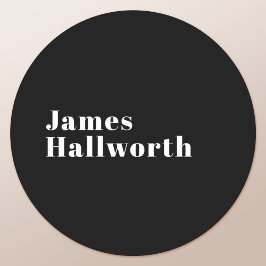 Stijlvolle bewerkbare moderne retronaam (of andere ronde sticker