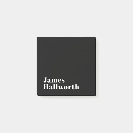 Stijlvolle bewerkbare retro moderne naam (of ander post-it® notes (Voorkant)