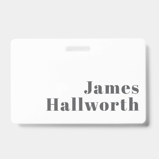 Stijlvolle bewerkbare retro moderne tekst | Grijs Badge (Voorzijde)