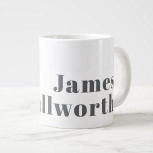 Stijlvolle bewerkbare retro moderne tekst   Grijs Grote Koffiekop