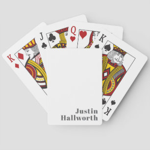 Stijlvolle bewerkbare retro moderne tekst Grijs Pokerkaarten