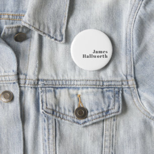 Stijlvolle bewerkbare retro moderne tekst Grijs Ronde Button 5,7 Cm