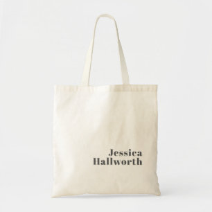 Stijlvolle bewerkbare retro moderne tekst Grijs Tote Bag