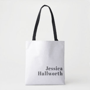 Stijlvolle bewerkbare retro moderne tekst Grijs Tote Bag