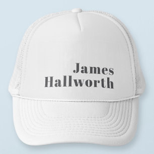 Stijlvolle bewerkbare retro moderne tekst Grijs Trucker Pet