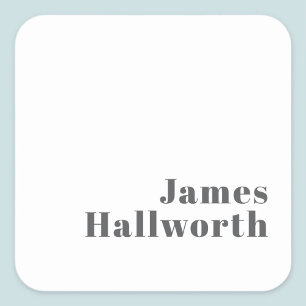 Stijlvolle bewerkbare retro moderne tekst Grijs Vierkante Sticker