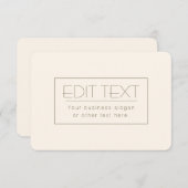 Stijlvolle bewerkbare Sjabloon | Gebroken wit en d (Voorkant / Achterkant)