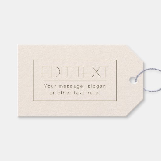 Stijlvolle bewerkbare Sjabloon | Gebroken wit en d Cadeaulabel (Voorkant (Horizontaal))