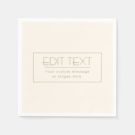 Stijlvolle bewerkbare Sjabloon | Gebroken wit en d Servet (Voorkant)