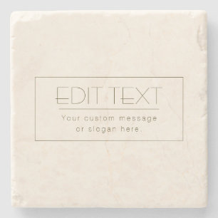 Stijlvolle bewerkbare Sjabloon   Gebroken wit en d Stenen Onderzetter