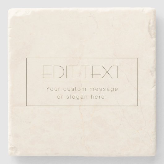 Stijlvolle bewerkbare Sjabloon | Gebroken wit en d Stenen Onderzetter (Voorkant)