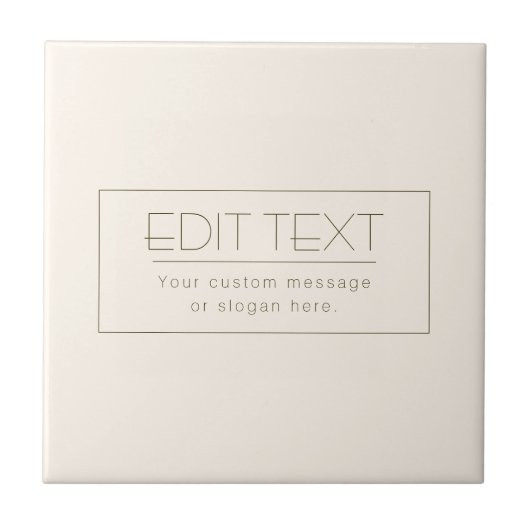 Stijlvolle bewerkbare Sjabloon | Gebroken wit en d Tegeltje (Voorkant)