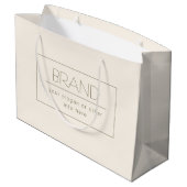 Stijlvolle bewerkbare sjabloon | Off-white & donke Groot Cadeauzakje (Achterkant Gekanteld)