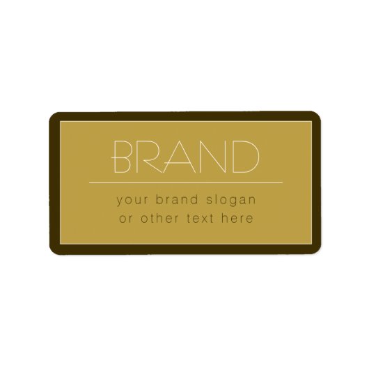 Stijlvolle bewerkbare tekst Sjabloon |  goud Etiket (Voorkant)