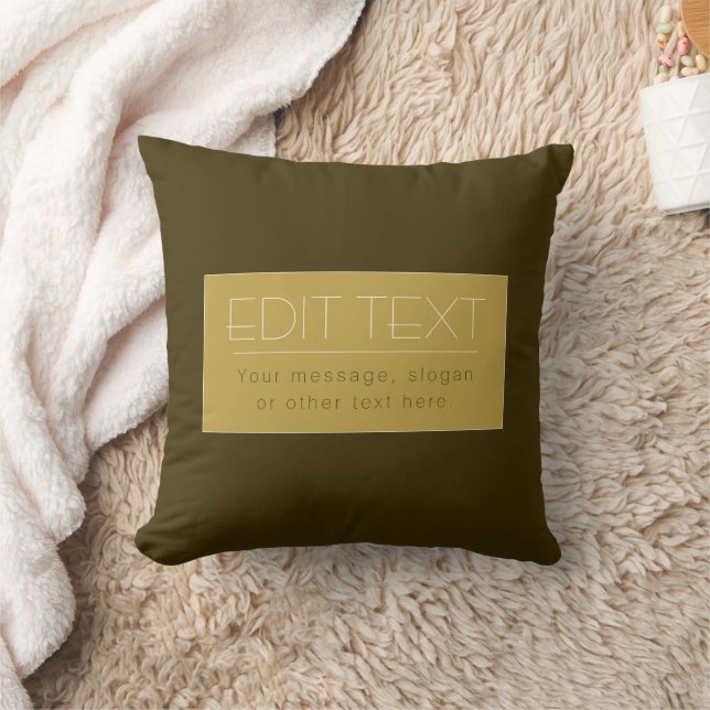 Stijlvolle bewerkbare tekst Sjabloon |  goud Kussen (Deken)