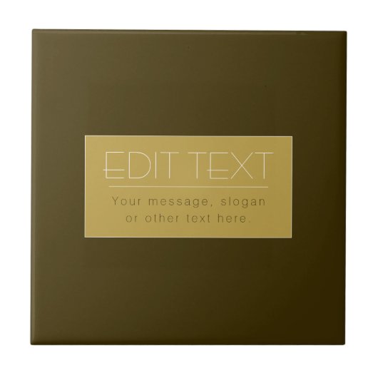 Stijlvolle bewerkbare tekst Sjabloon | goud Tegeltje (Voorkant)