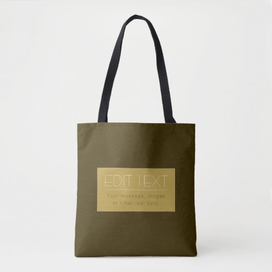 Stijlvolle bewerkbare tekst Sjabloon | goud Tote Bag (Voorkant)