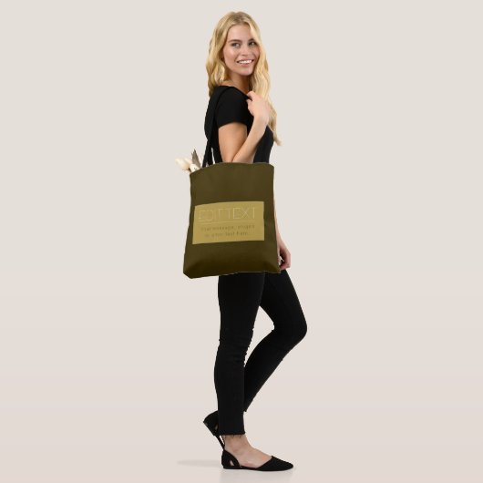 Stijlvolle bewerkbare tekst Sjabloon |  goud Tote Bag (Op model)