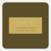 Stijlvolle bewerkbare tekst Sjabloon |  goud Vierkante Sticker (Voorkant)