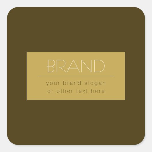 Stijlvolle bewerkbare tekst Sjabloon |  goud Vierkante Sticker (Voorkant)