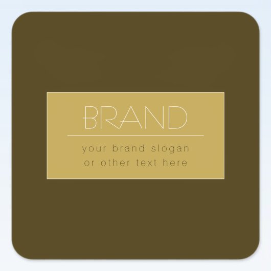 Stijlvolle bewerkbare tekst Sjabloon |  goud Vierkante Sticker