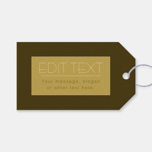 Stijlvolle bewerkbare tekstsjabloon | Vintage goud Cadeaulabel (Voorkant (Horizontaal))