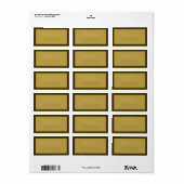 Stijlvolle bewerkbare tekstsjabloon | Vintage goud Etiket (Full Sheet)