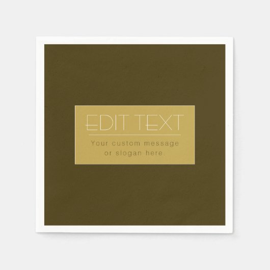 Stijlvolle bewerkbare tekstsjabloon | Vintage goud Servet (Voorkant)