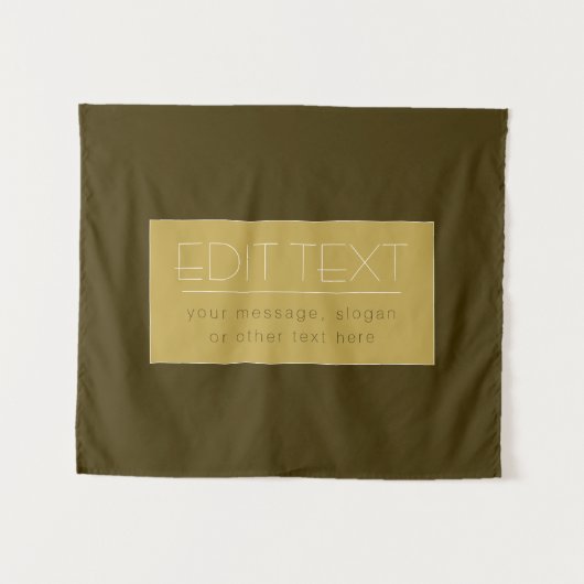 Stijlvolle bewerkbare tekstsjabloon | Vintage goud Wandkleed (Voorkant (horizontaal))