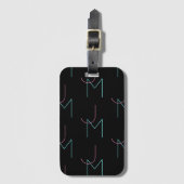 Stijlvolle bewerkbare twee moderne betegelde Initi Bagagelabel (Voorkant (verticaal))