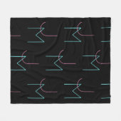 Stijlvolle bewerkbare twee moderne betegelde Initi Fleece Deken (Voorkant (Horizontaal))