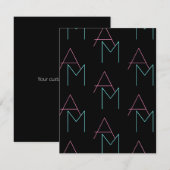 Stijlvolle bewerkbare twee moderne betegelde Initi Kaart (Voorkant / Achterkant)