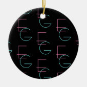 Stijlvolle bewerkbare twee moderne betegelde Initi Keramisch Ornament (Voorkant)