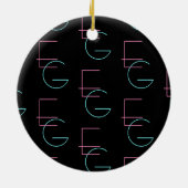 Stijlvolle bewerkbare twee moderne betegelde Initi Keramisch Ornament (Achterkant)